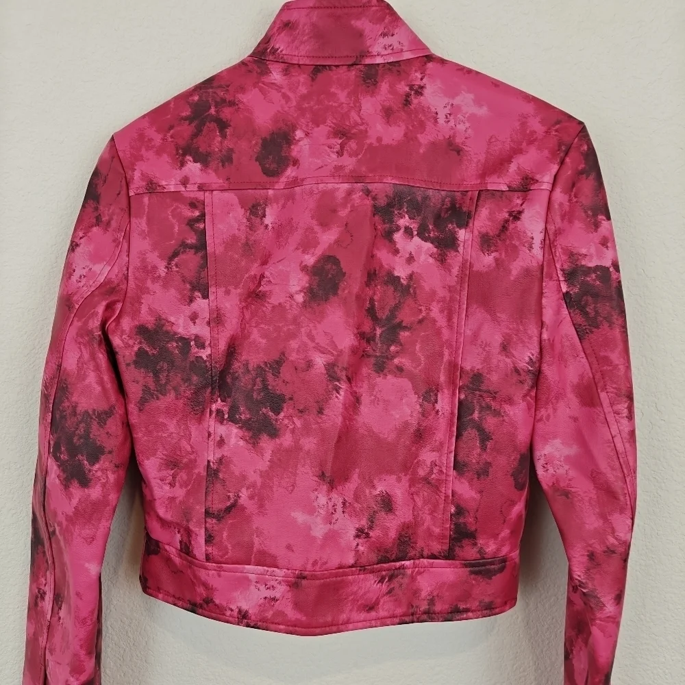 I.AM.GIA $365 womens Reika Jacket Pink Faux Leather Zip Front Size XS Women's - Picture 15 of 16